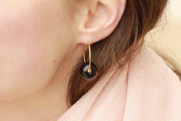 Boucles d'oreilles COMÈTE Noir Onyx – Image 2