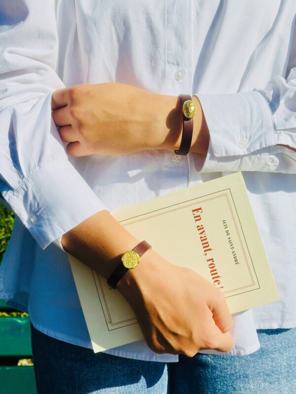 Bracelet Médaillon Aubergine